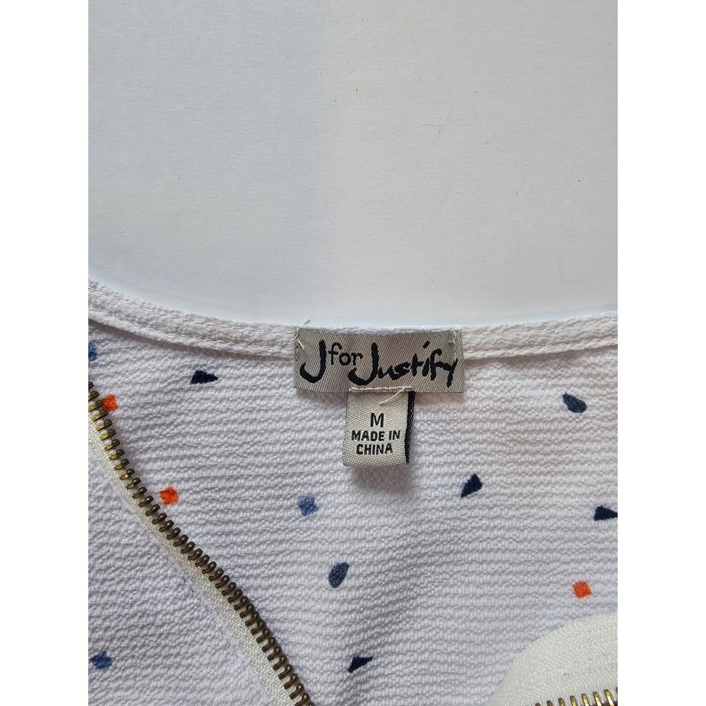 J for Justify Dress Womens M White Confetti Print‎ Casual Shift Summer Workwear - Picture 2 of 7